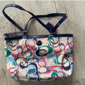 Coach Multicolor Canvas Tote Well Loved